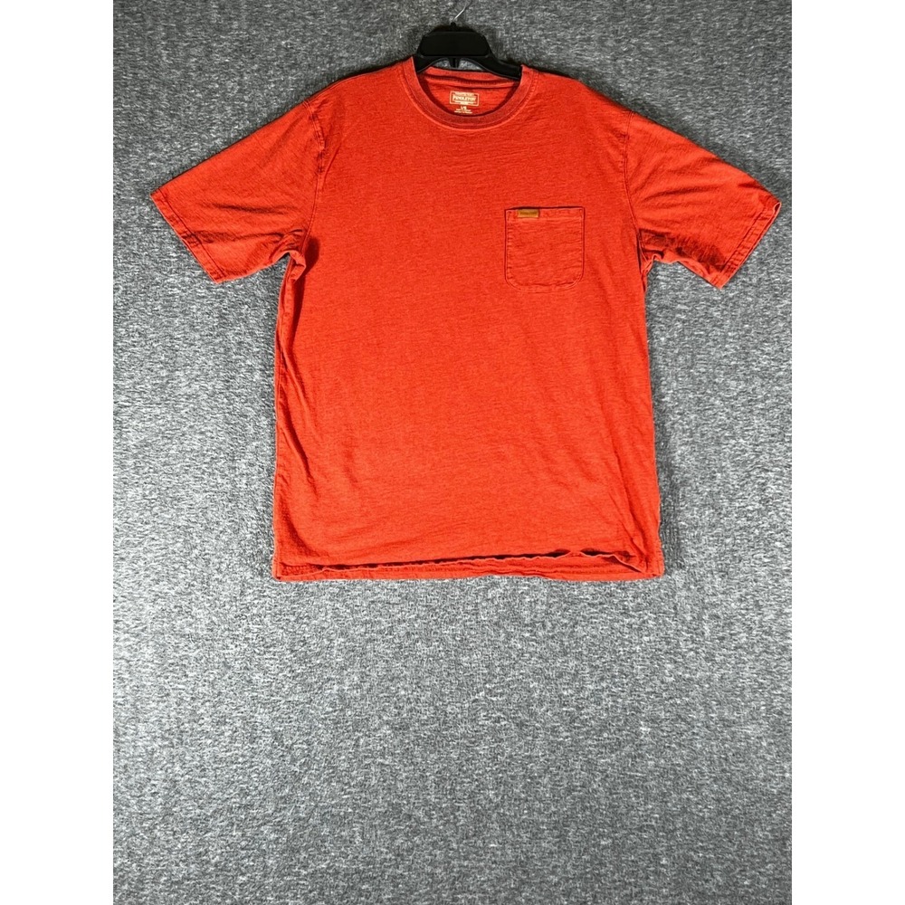 Pendleton Mens Burnt Orange Cotton Pocket T-Shirt Leather Logo Tab Large L
